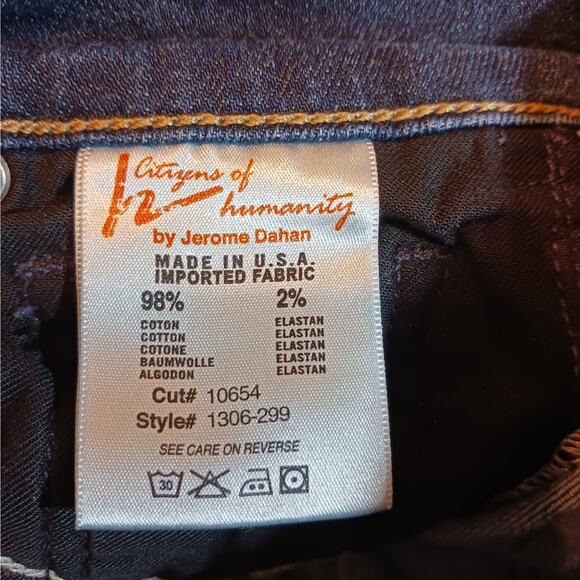 Citizens Of Humanity Elson Medium Rise Dark Wash Jeans Sz 27 - Picture 8 of 11